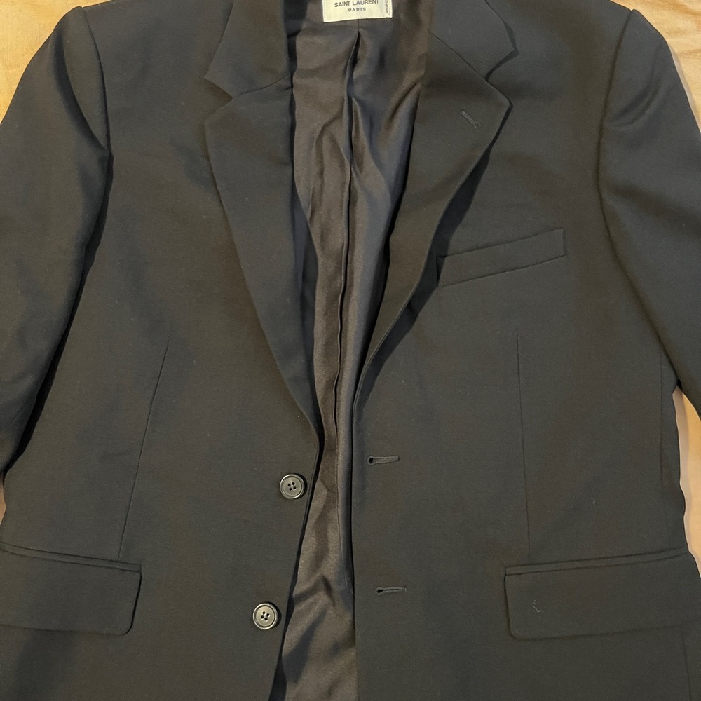 Saint Laurent Black Sport Coat Classic Tailoring